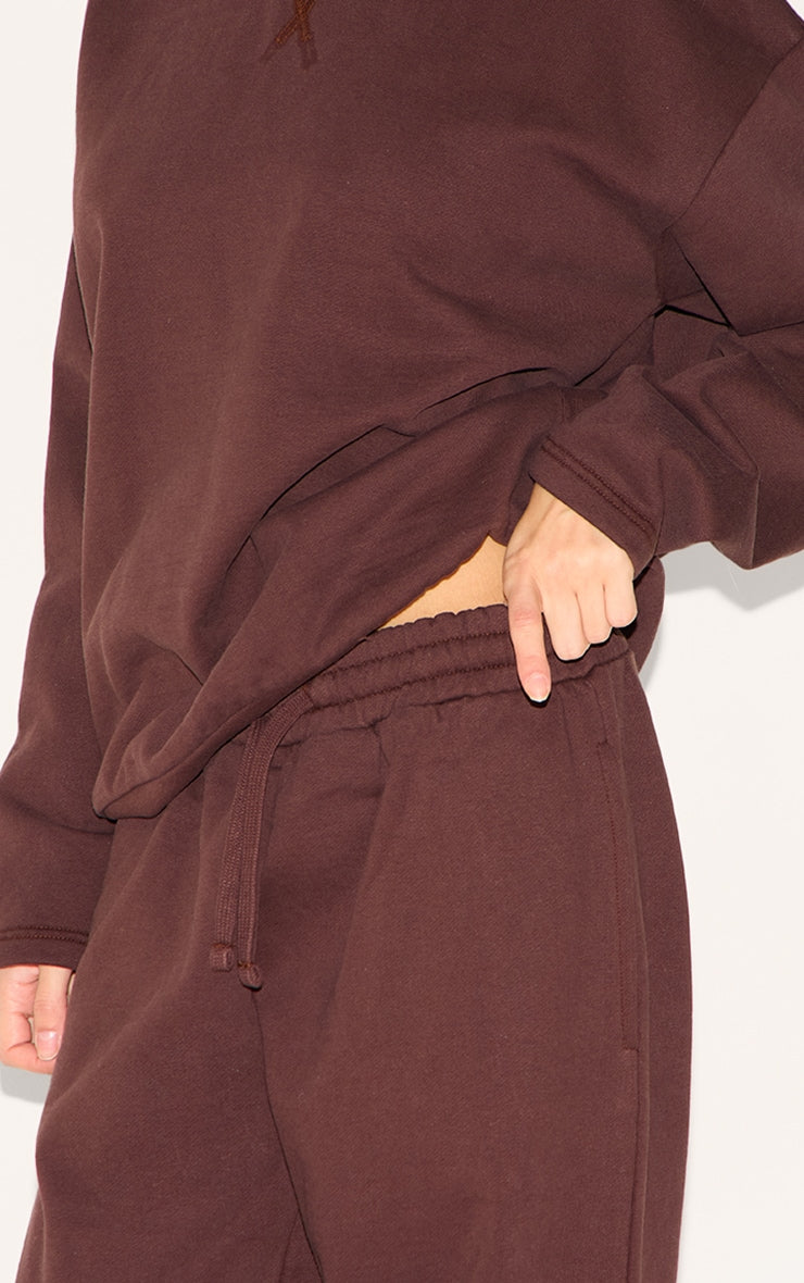 Pantalón Buzo Recto Café Oscuro Mujer