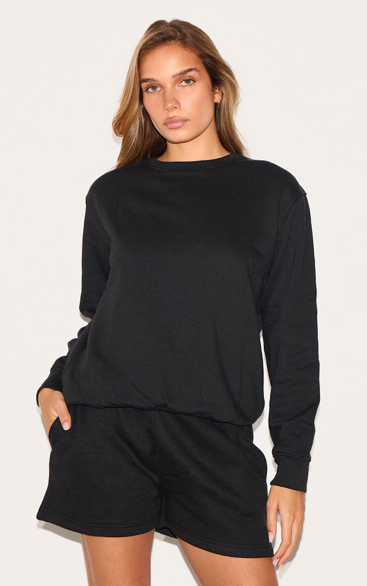 Polerón Buzo Negro Polo Mujer Algodón