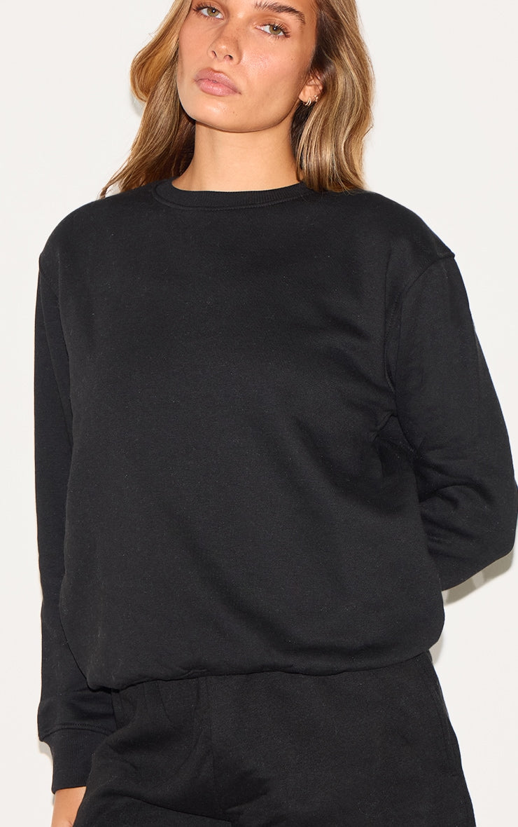 Polerón Buzo Negro Polo Mujer Algodón