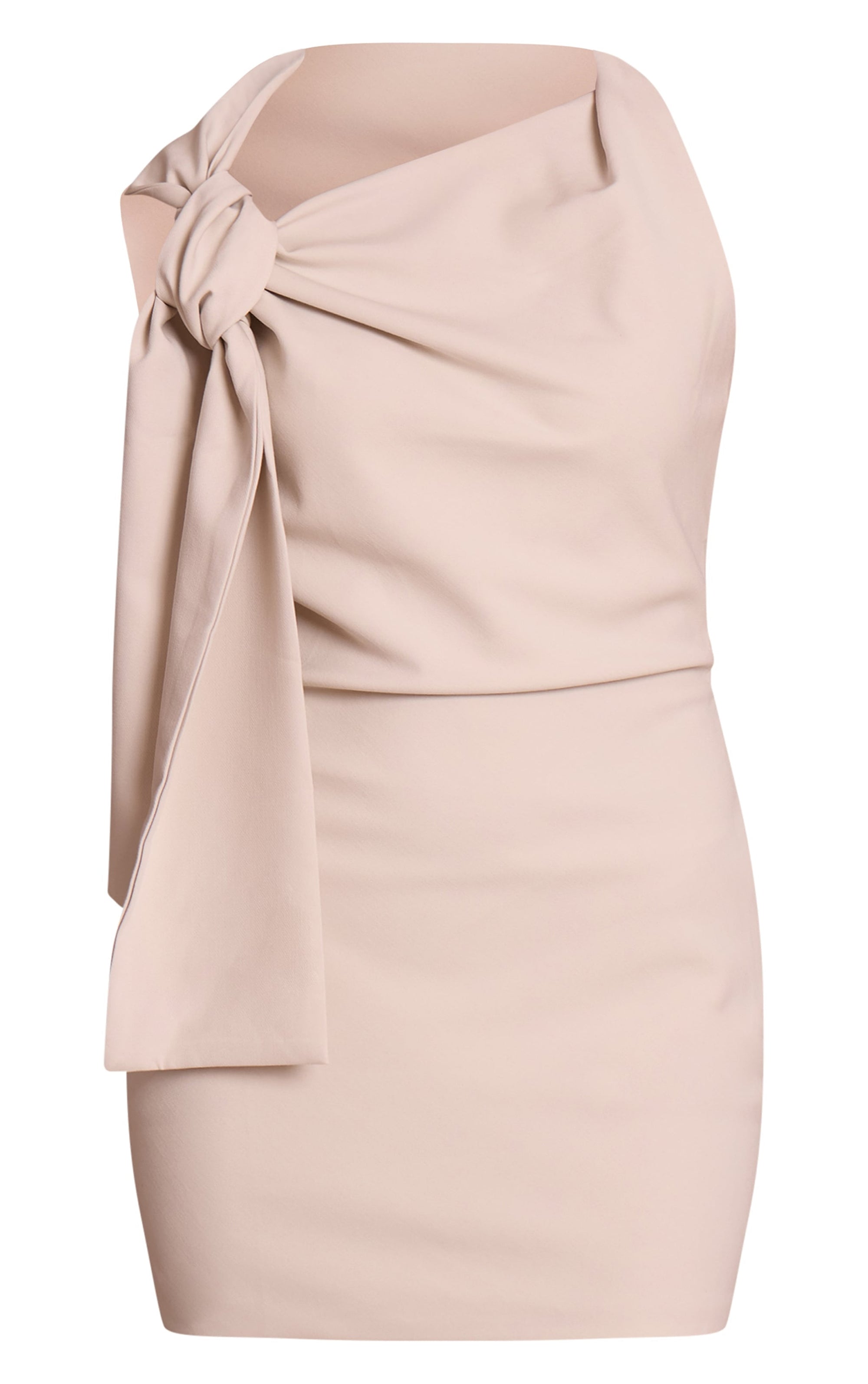 Vestido Mini Crudo Nudo Asimétrico Mi tienda