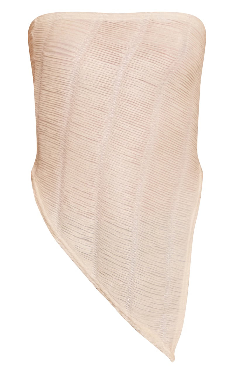 Top Bandeau Asimétrico Texturizado Crema Mi tienda