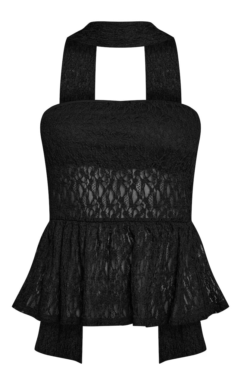 TOP BANDEAU DE ENCAJE NEGRO Mi tienda