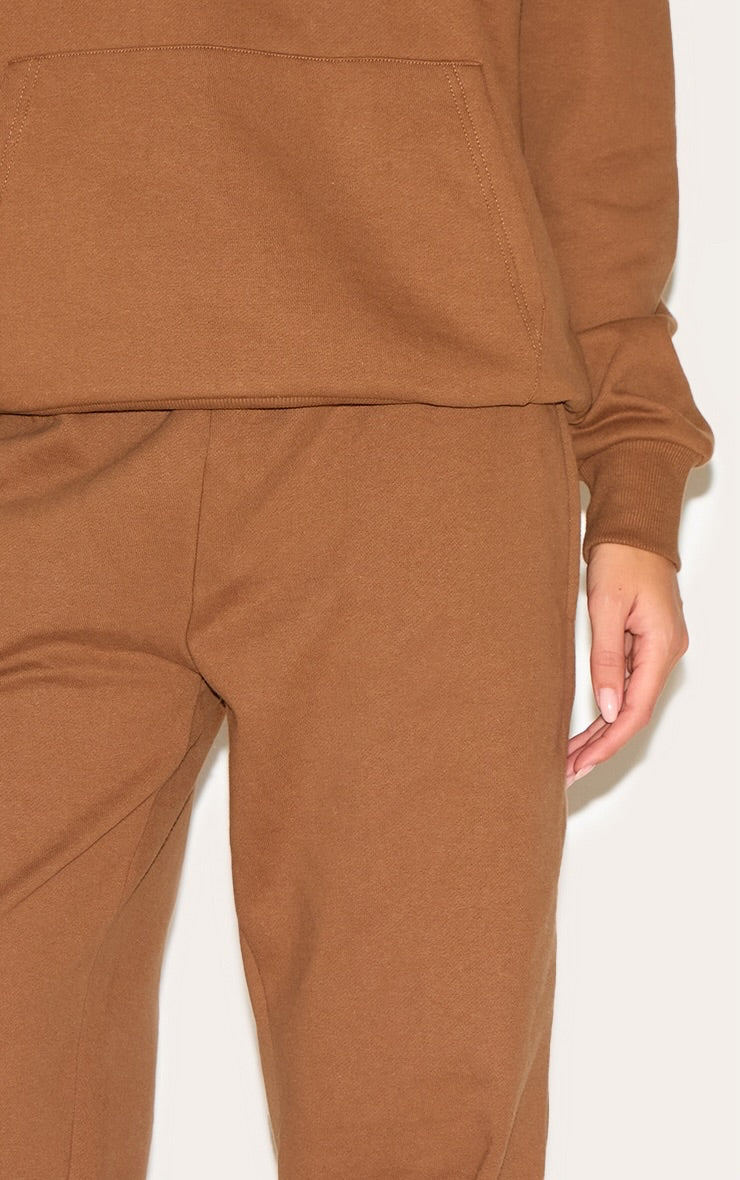 Pantalón Buzo Recto Café Claro Mujer Algodón