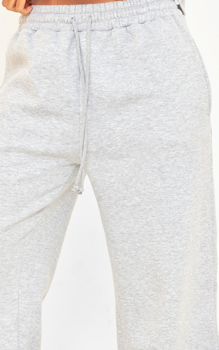 Pantalón Gris Buzo Mujer Corte Recto Algodón