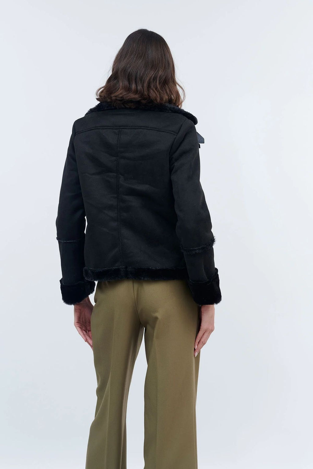 Chaqueta Gamuza Negra Mujer