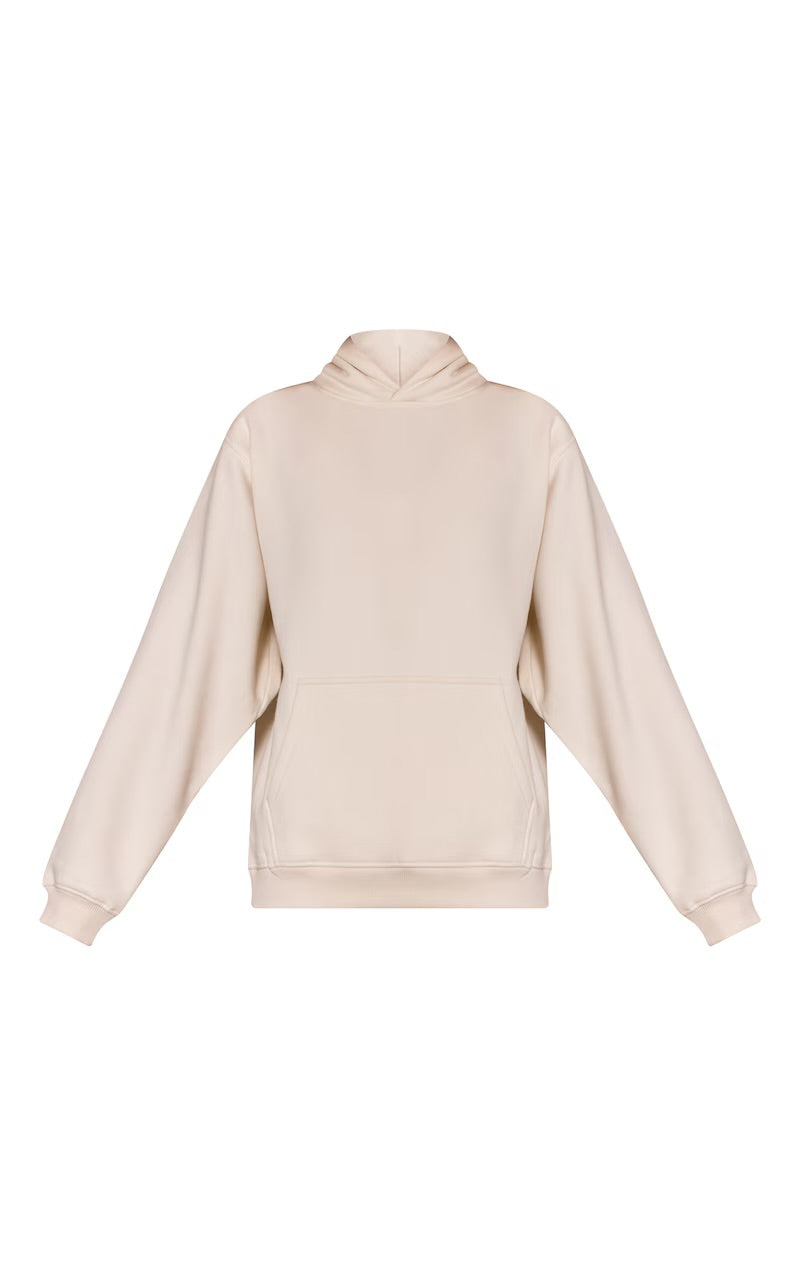 Conjunto Polerón Capucha & Pantalón Recto Crema Mi tienda