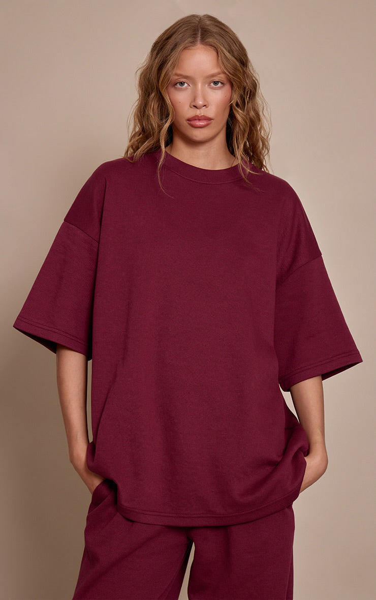 Polera Unisex Burdeo Algodón Mi tienda