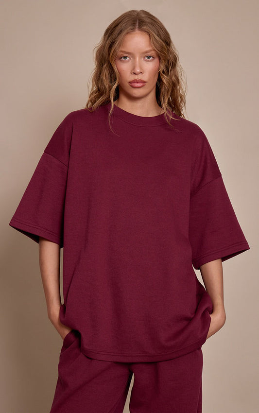 Polera Unisex Burdeo Algodón Mi tienda