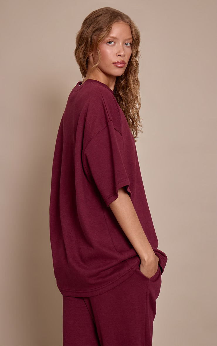 Polera Unisex Burdeo Algodón Mi tienda