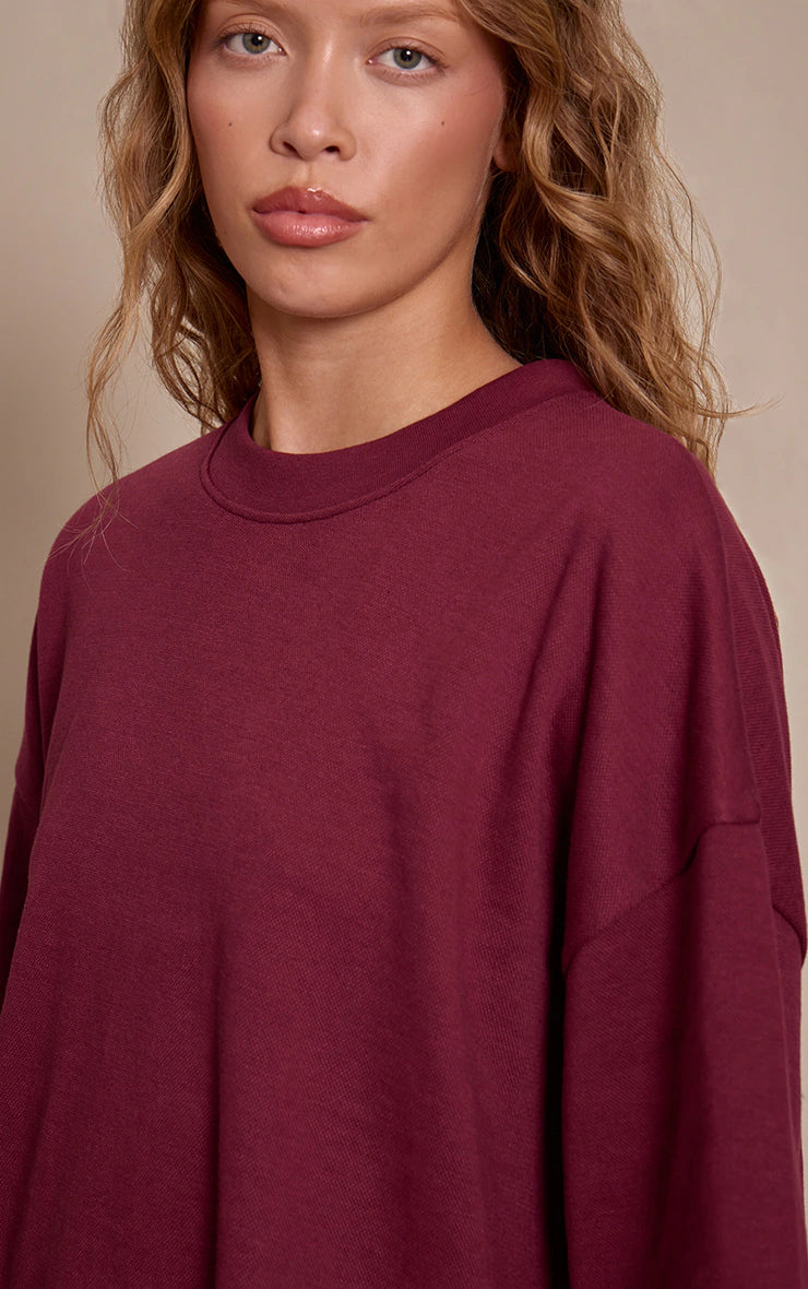 Polera Unisex Burdeo Algodón Mi tienda
