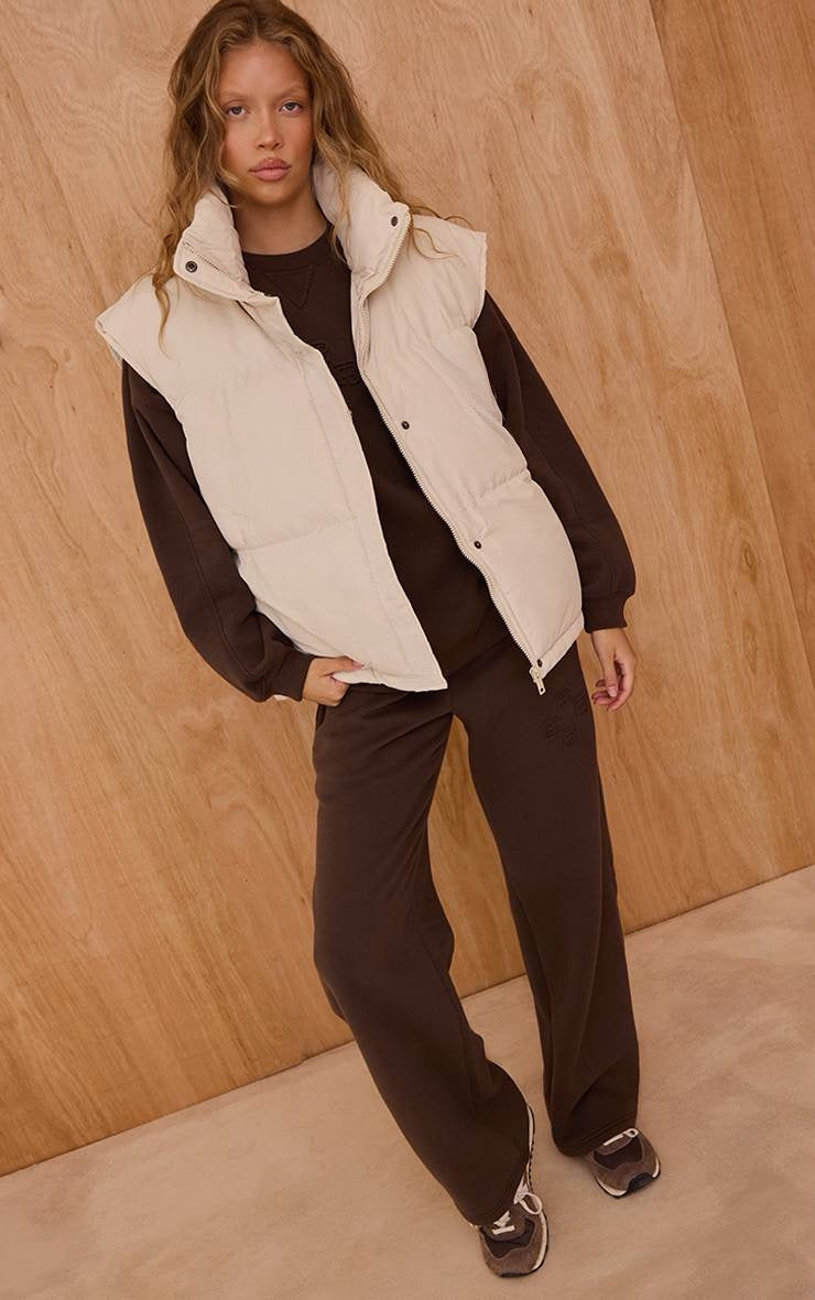 Chaqueta Puffer Crema Larga Mi tienda