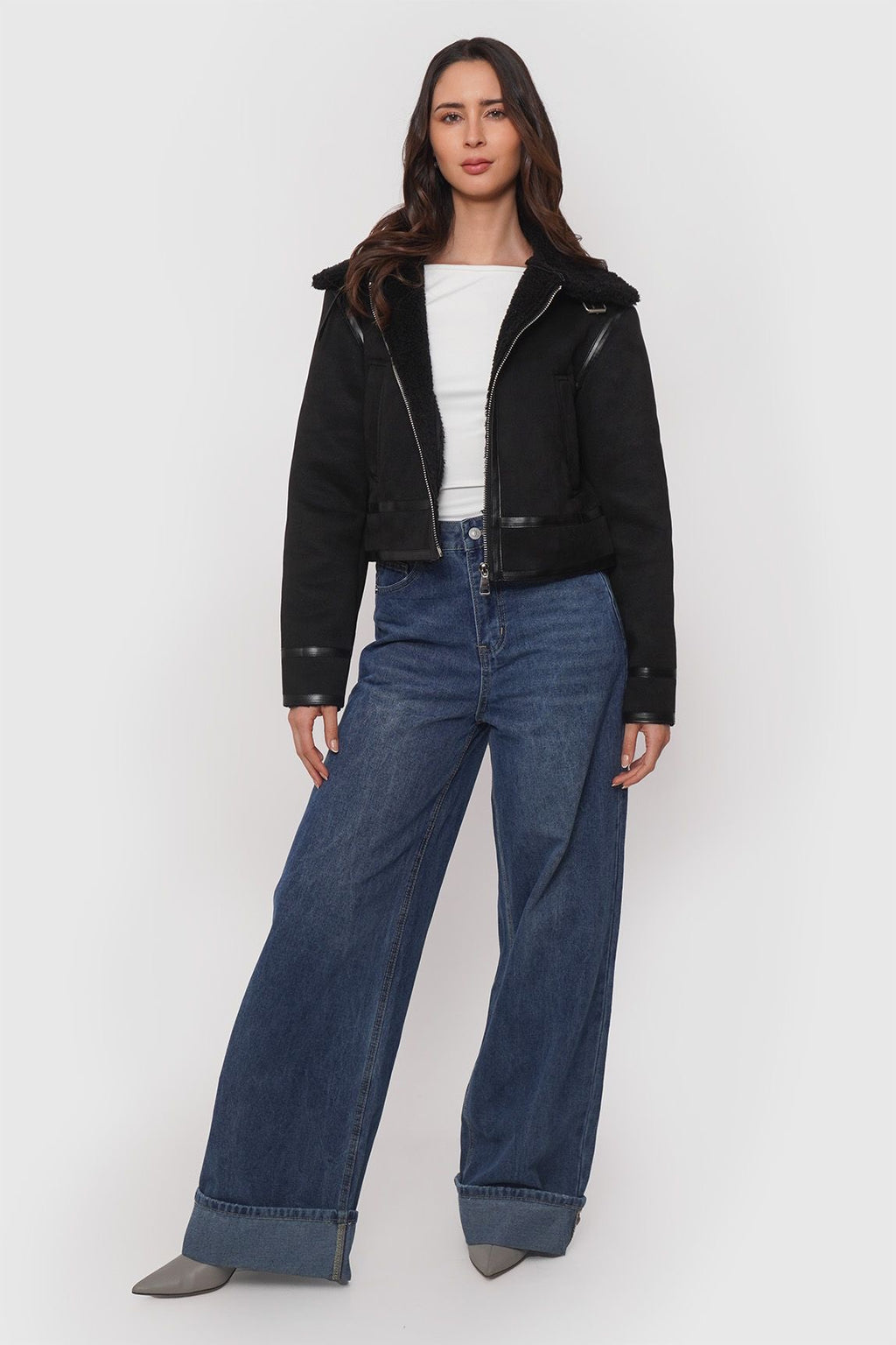 Chaqueta negra mujer corte justo