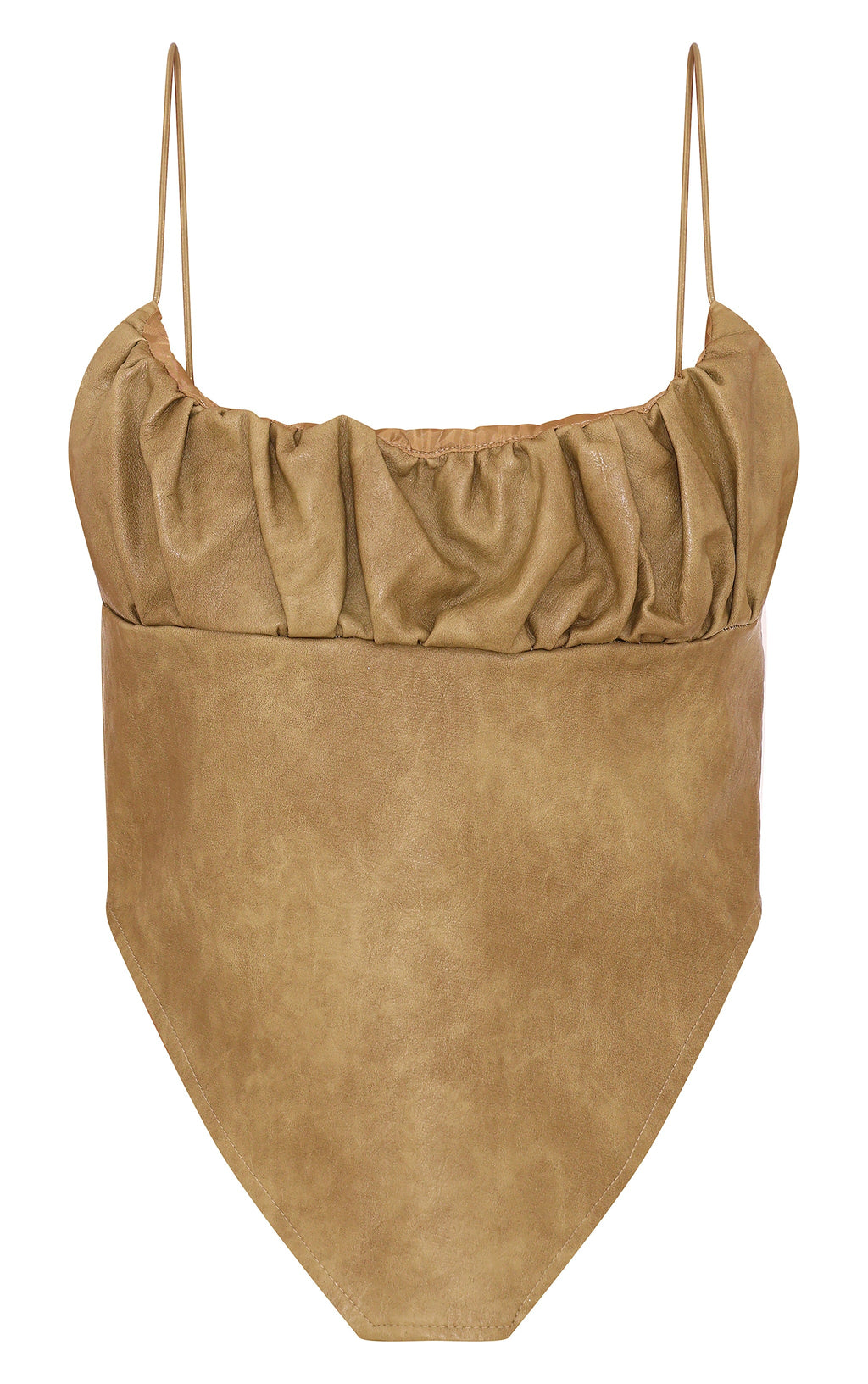 Top Cuero Verde Oliva Mi tienda