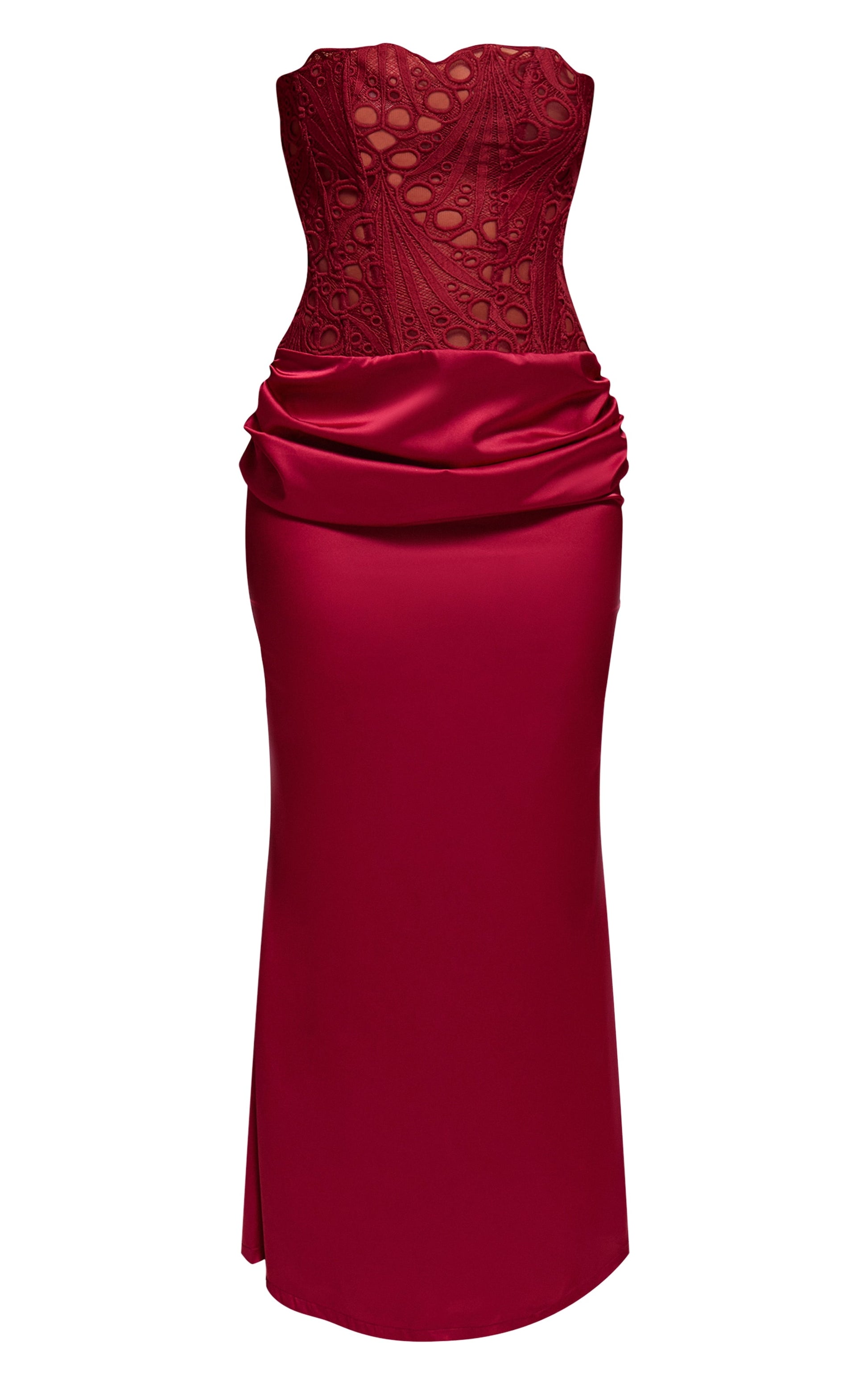 Vestido Maxi Corset Satinado Burdeo Mi tienda