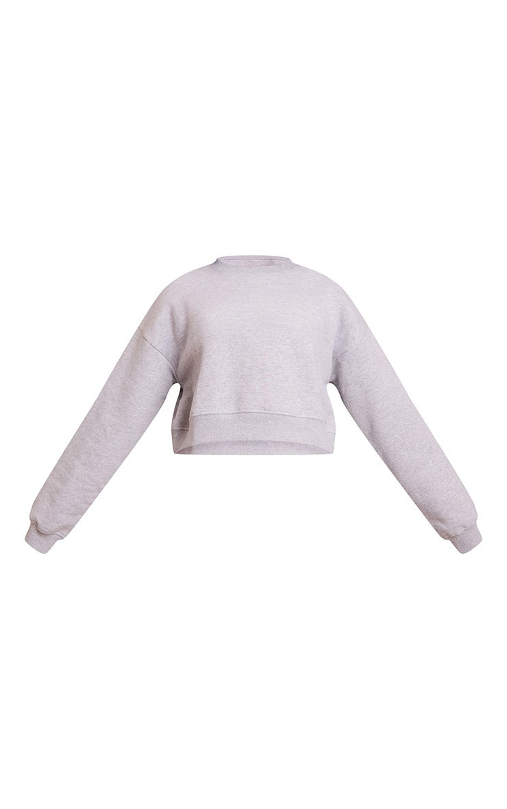 Conjunto Gris Polo Corto & Pantalón Recto Mi tienda