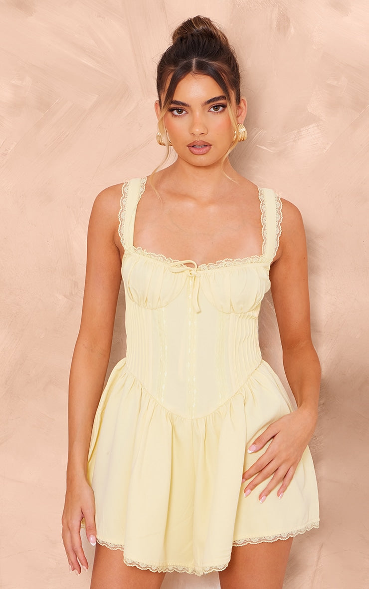 Vestido Corset Amarillo Limón Mi tienda