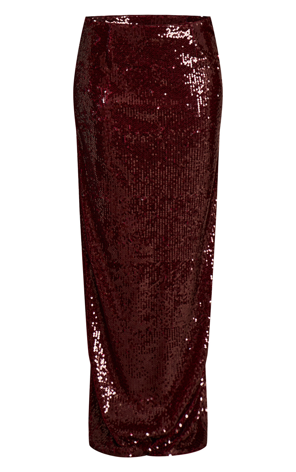 Falda Maxi Burdeo con Lentejuelas
