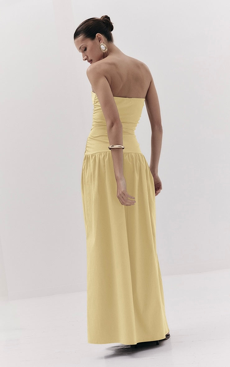 Vestido Maxi Bandeau Manteca