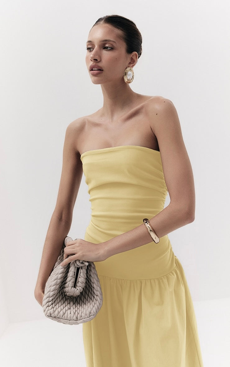 Vestido Maxi Bandeau Manteca