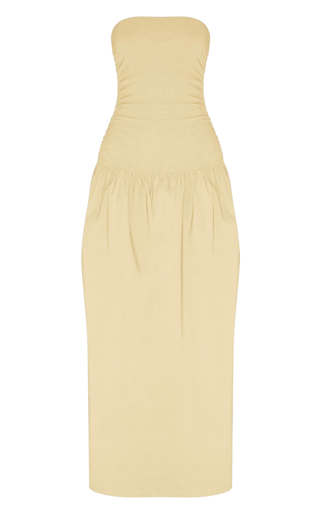 Vestido Maxi Bandeau Manteca