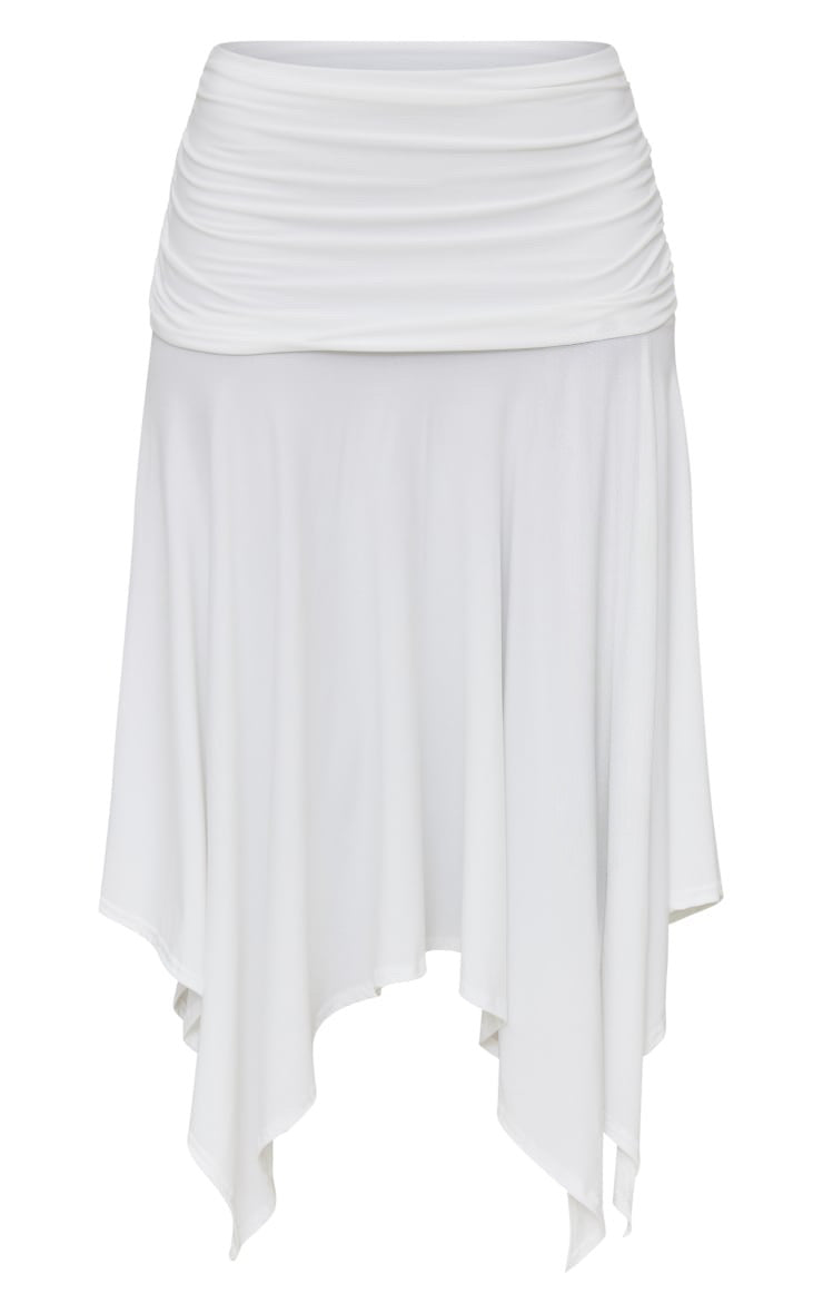 Falda Midi Blanca Asimétrica