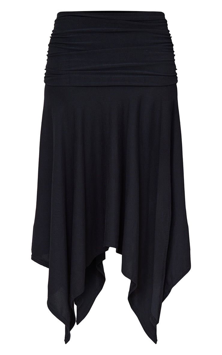 Falda Midi Asimétrica Negra