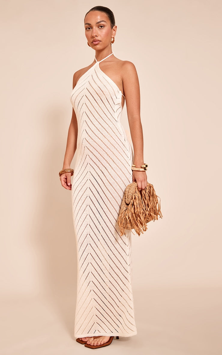 Vestido Tejido Espiga Blanco
