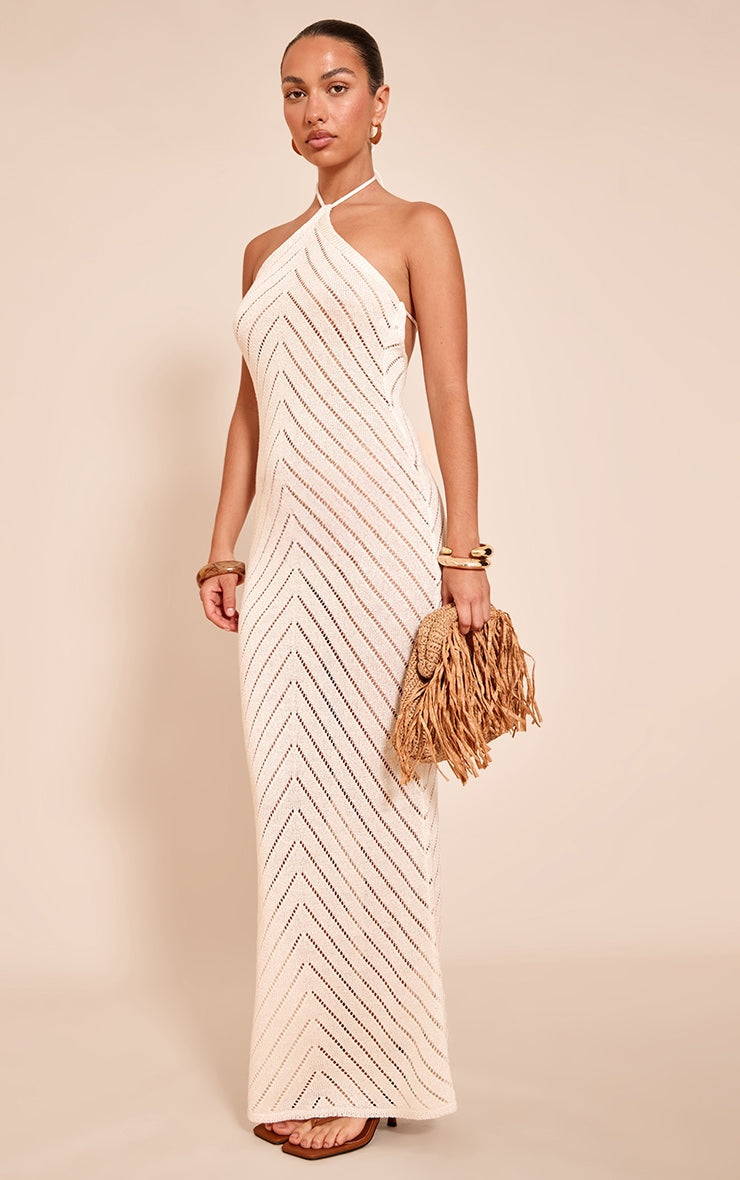 Vestido Tejido Espiga Blanco Mi tienda
