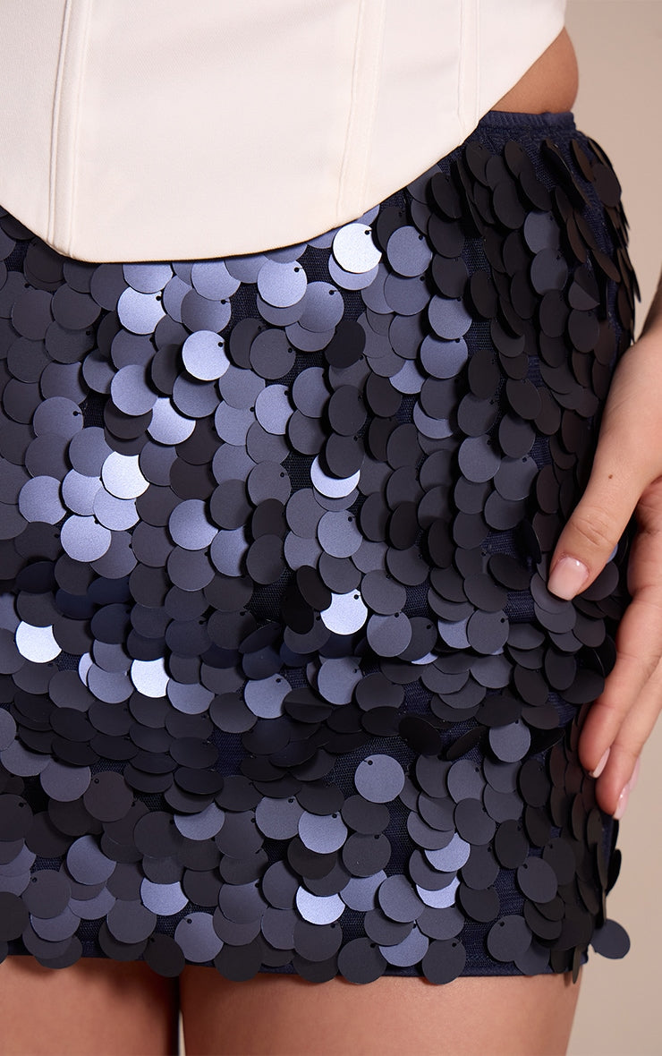 Falda Mini de Lentejuelas Azules