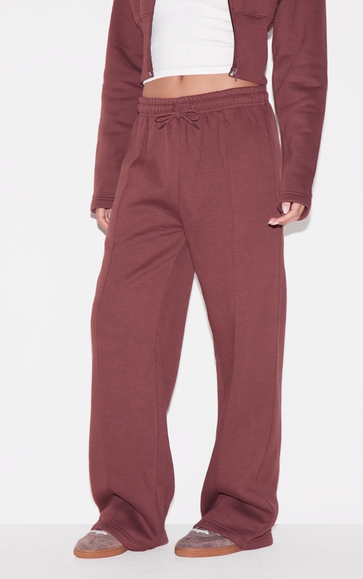 Pantalón Palazzo Mujer Color Burdeo