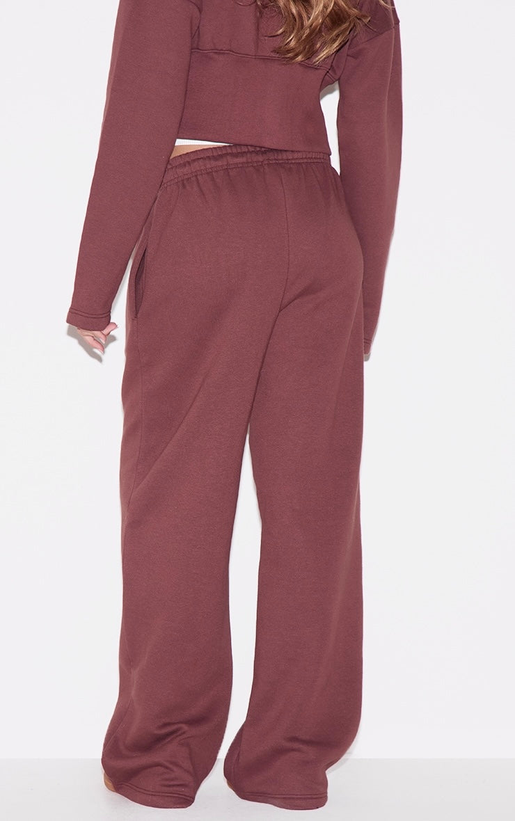 Pantalón Buzo Recto Burdeo Algodón