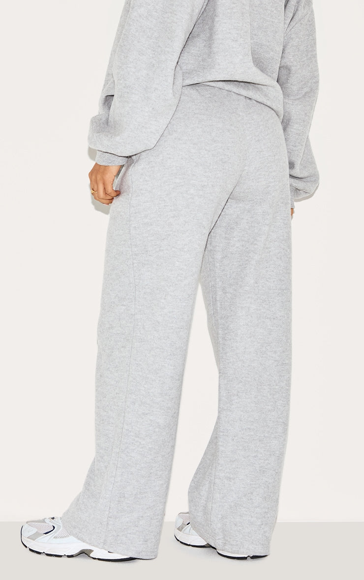 Pantalón Gris Buzo Mujer Corte Recto Algodón