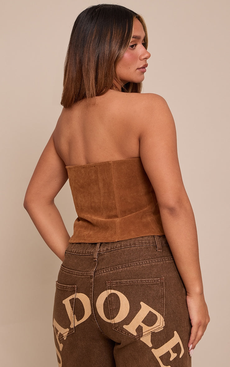 Corset Marrón Claro Gamuza Mi tienda