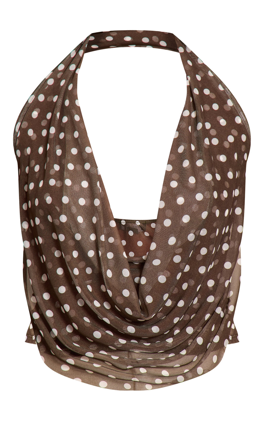 Top Halter Polka Café Mi tienda