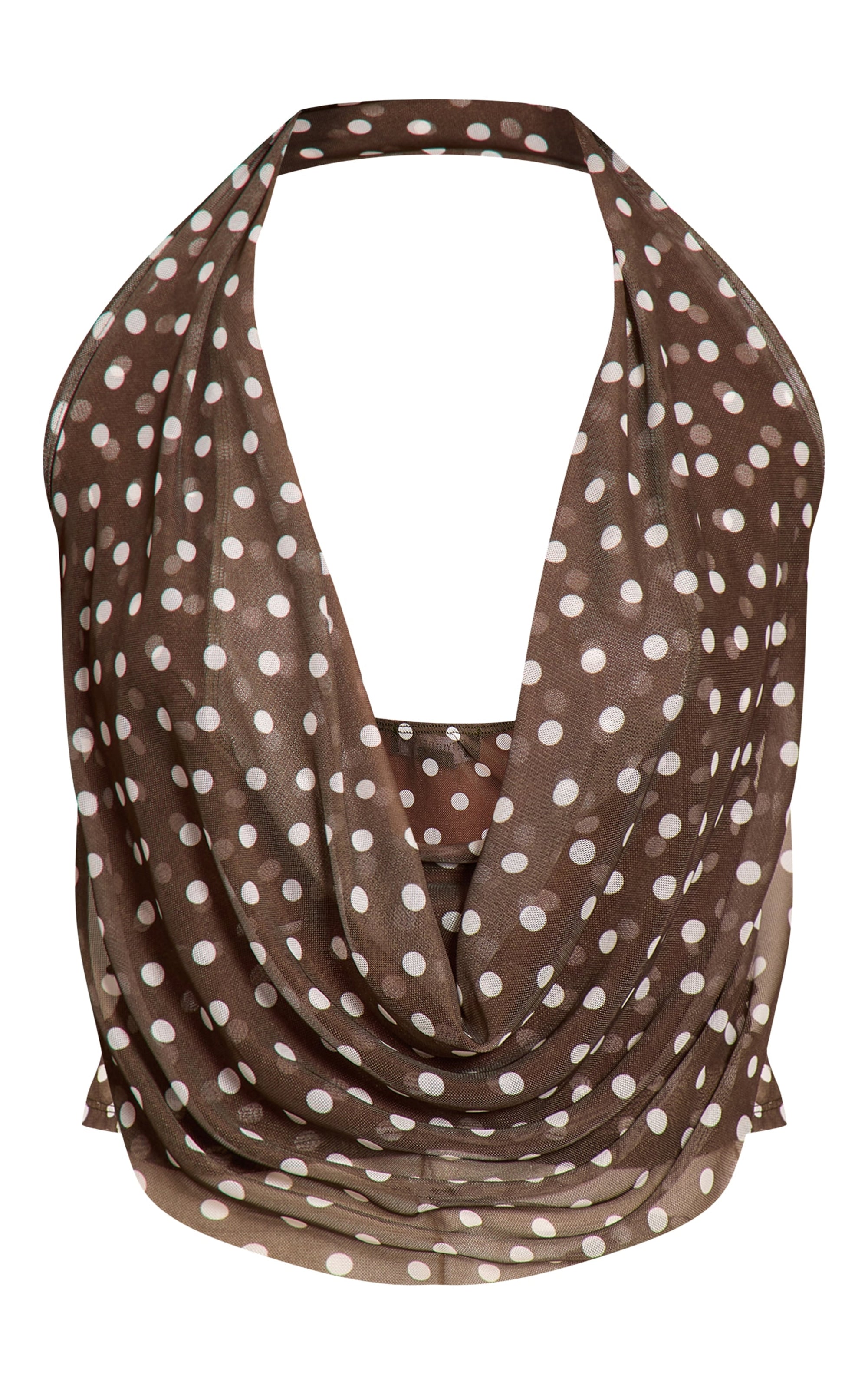 Top Halter Polka Café Mi tienda