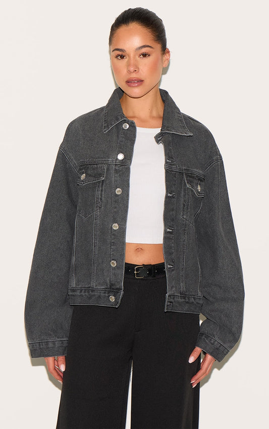 Chaqueta Mezclilla Gris Oscuro Mi tienda