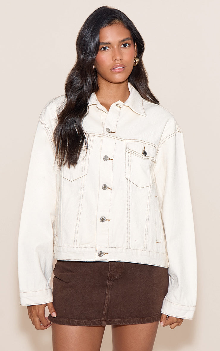 Chaqueta Mezclilla Beige