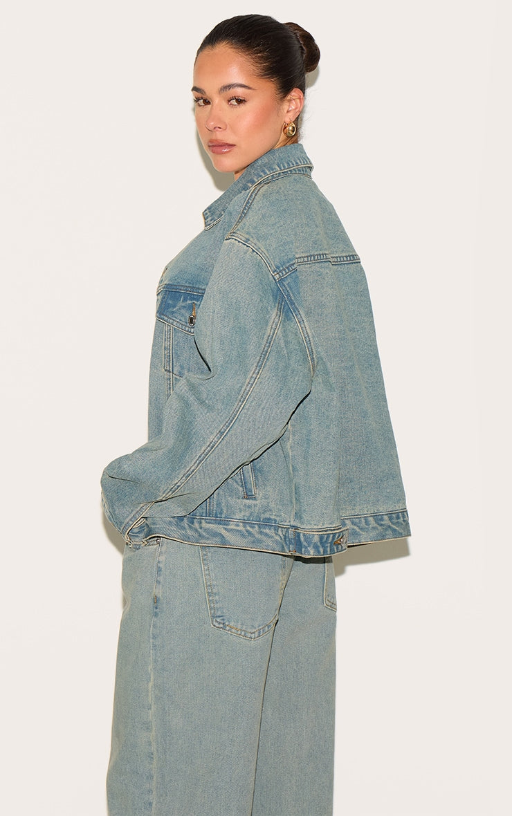 Chaqueta Mezclilla Desgastada Mi tienda