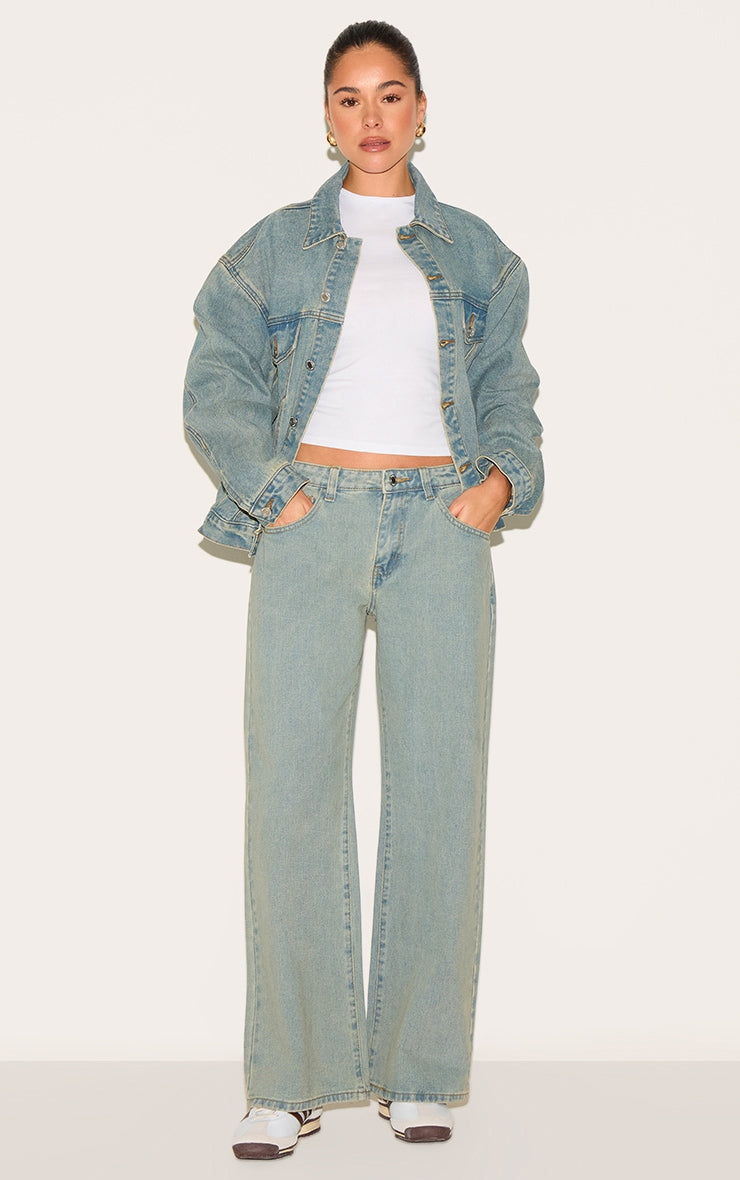 Chaqueta Mezclilla Desgastada Mi tienda