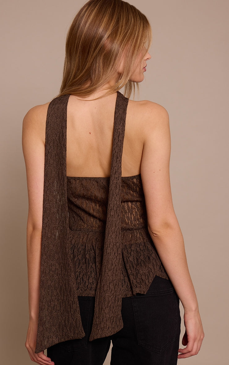 Top Bandeau Encaje Chocolate Mi tienda