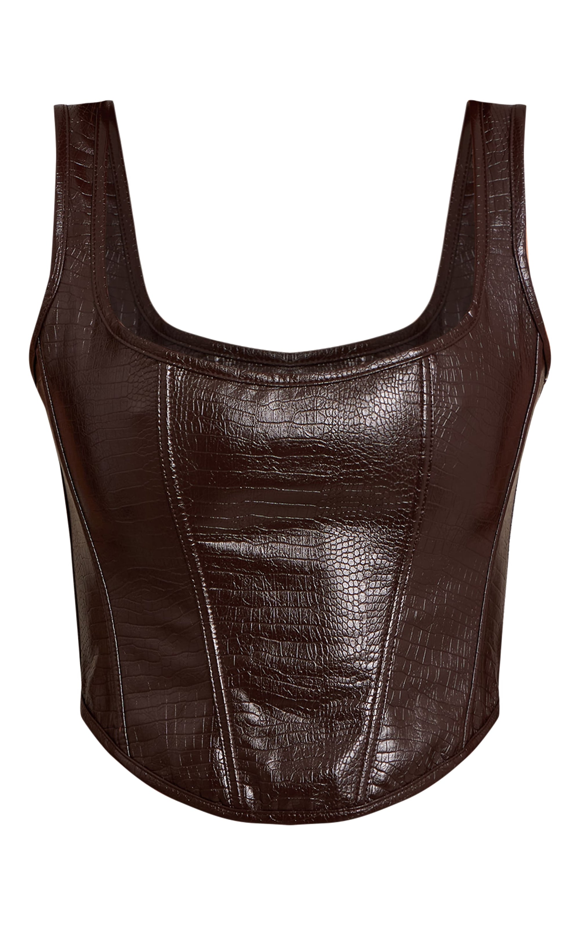 Corset Cuero Sintético Chocolate Mi tienda