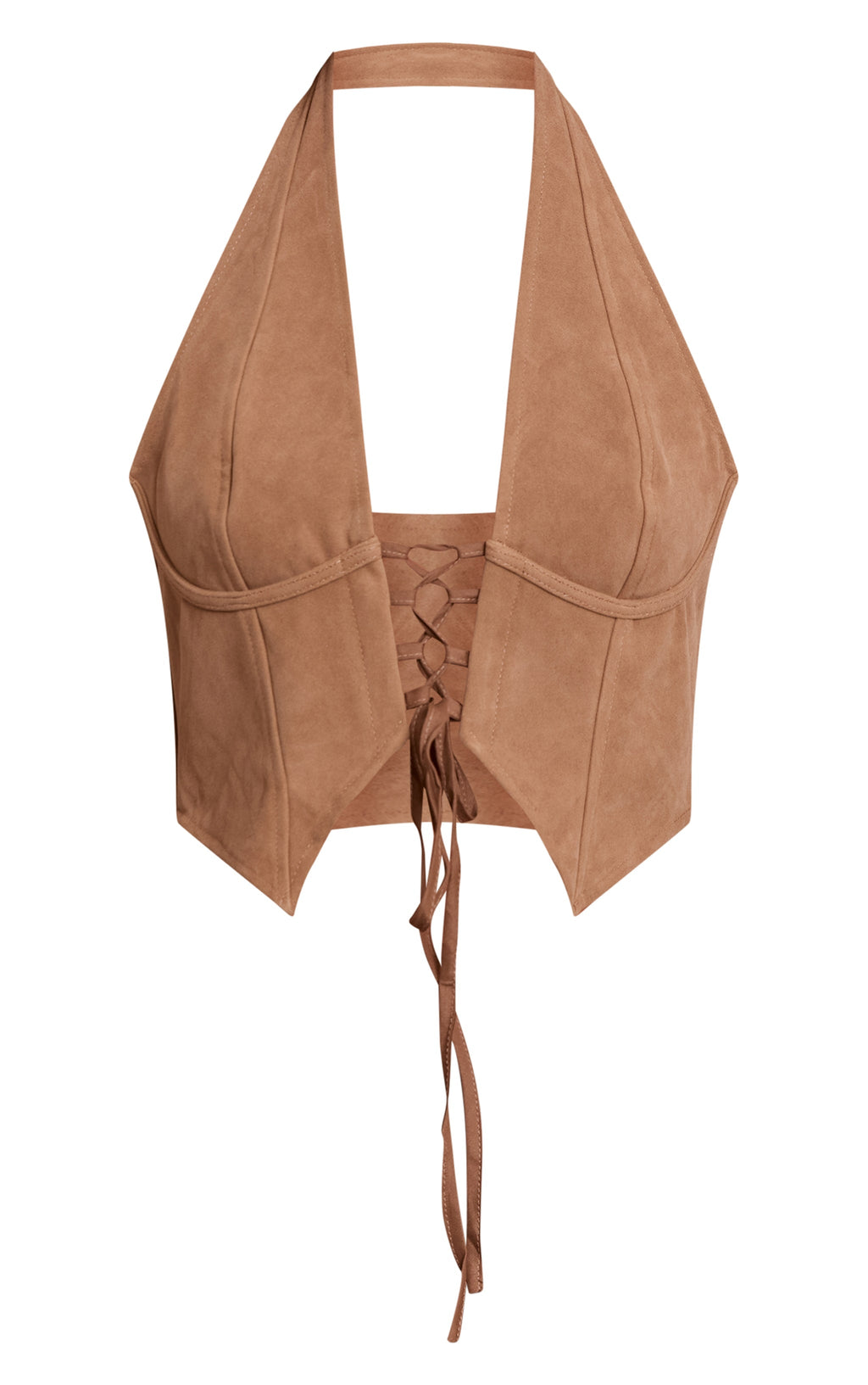 Corset Halter Beige Gamuza Mi tienda