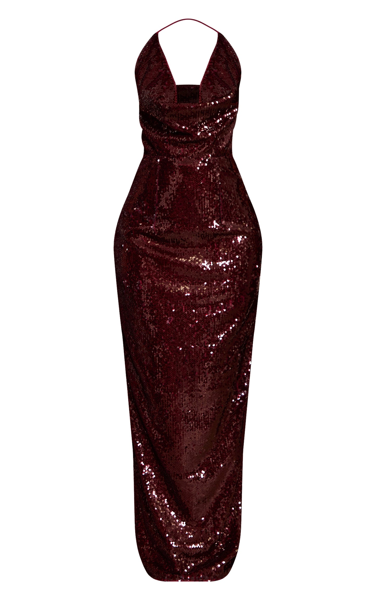 Vestido Maxi Lentejuelas Burdeo Mi tienda