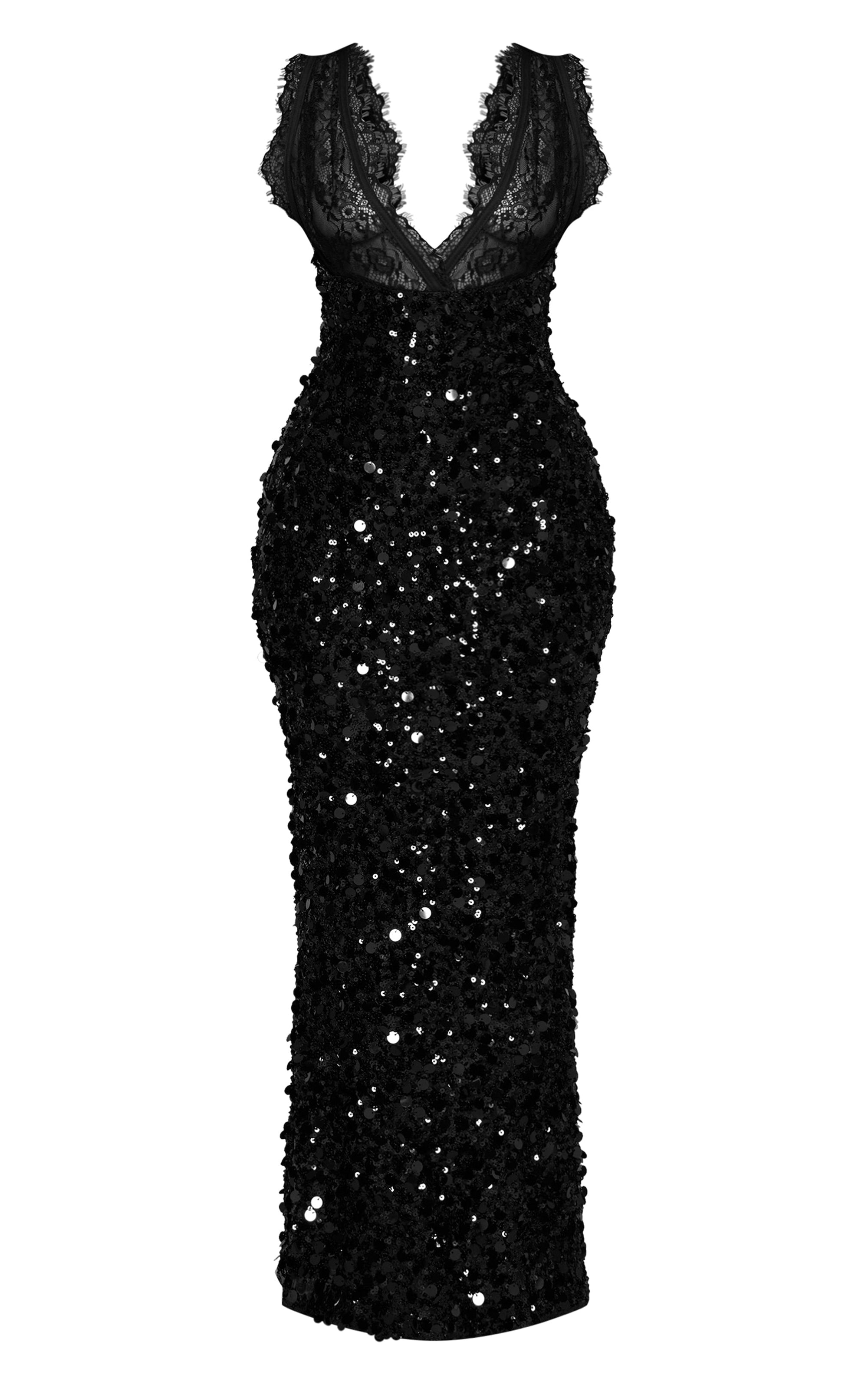 Vestido Maxi Negro Lentejuelas Mi tienda