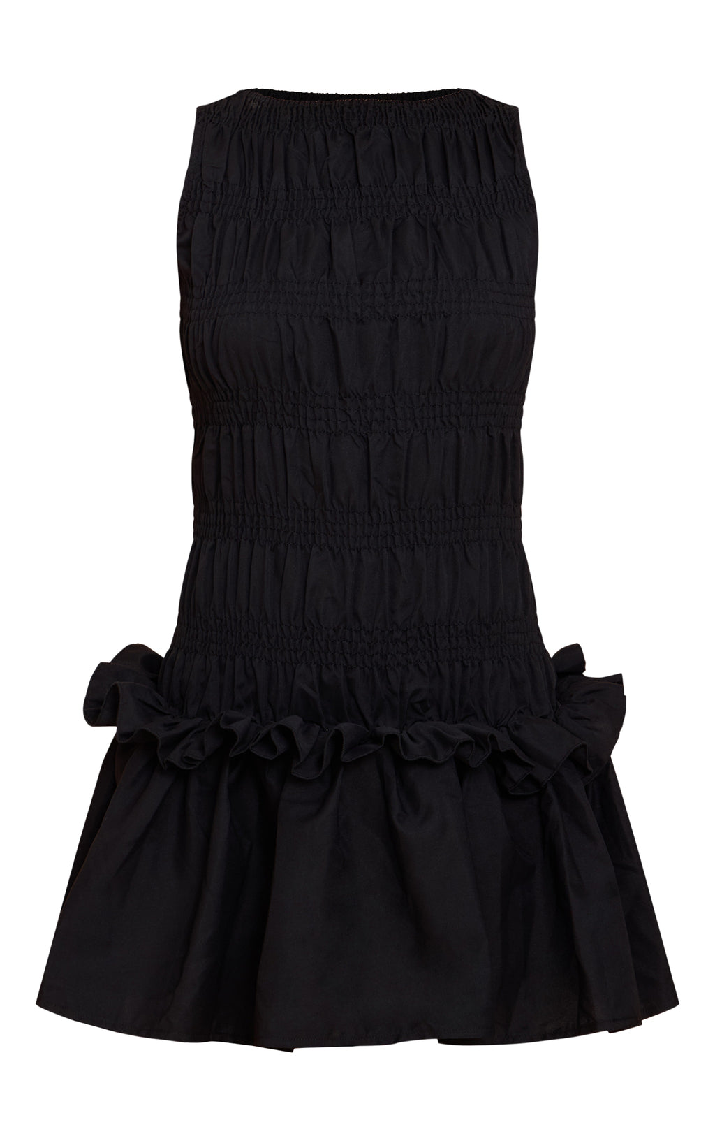 Vestido Neg Fruncido Volantes