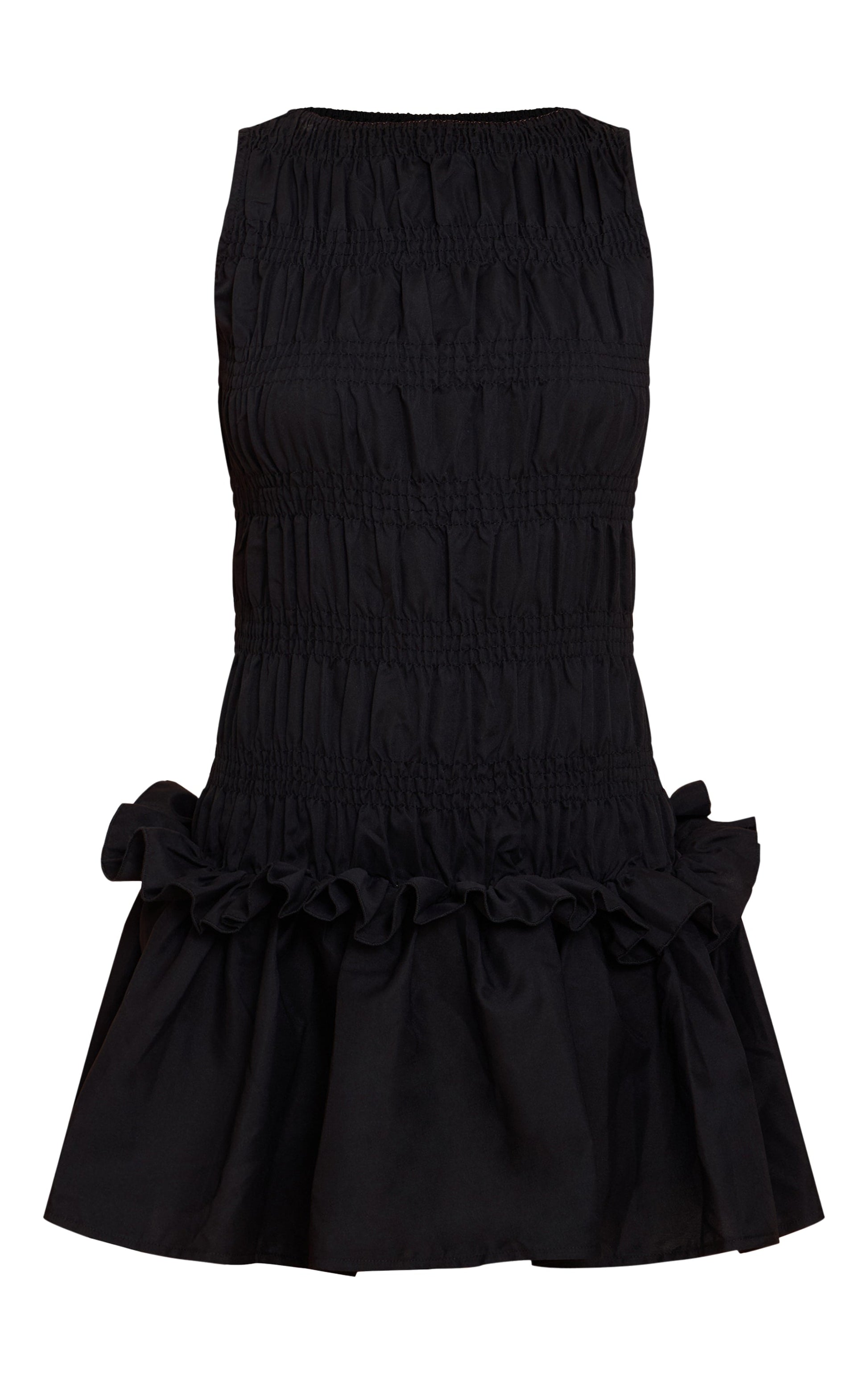 Vestido Neg Fruncido Volantes Mi tienda