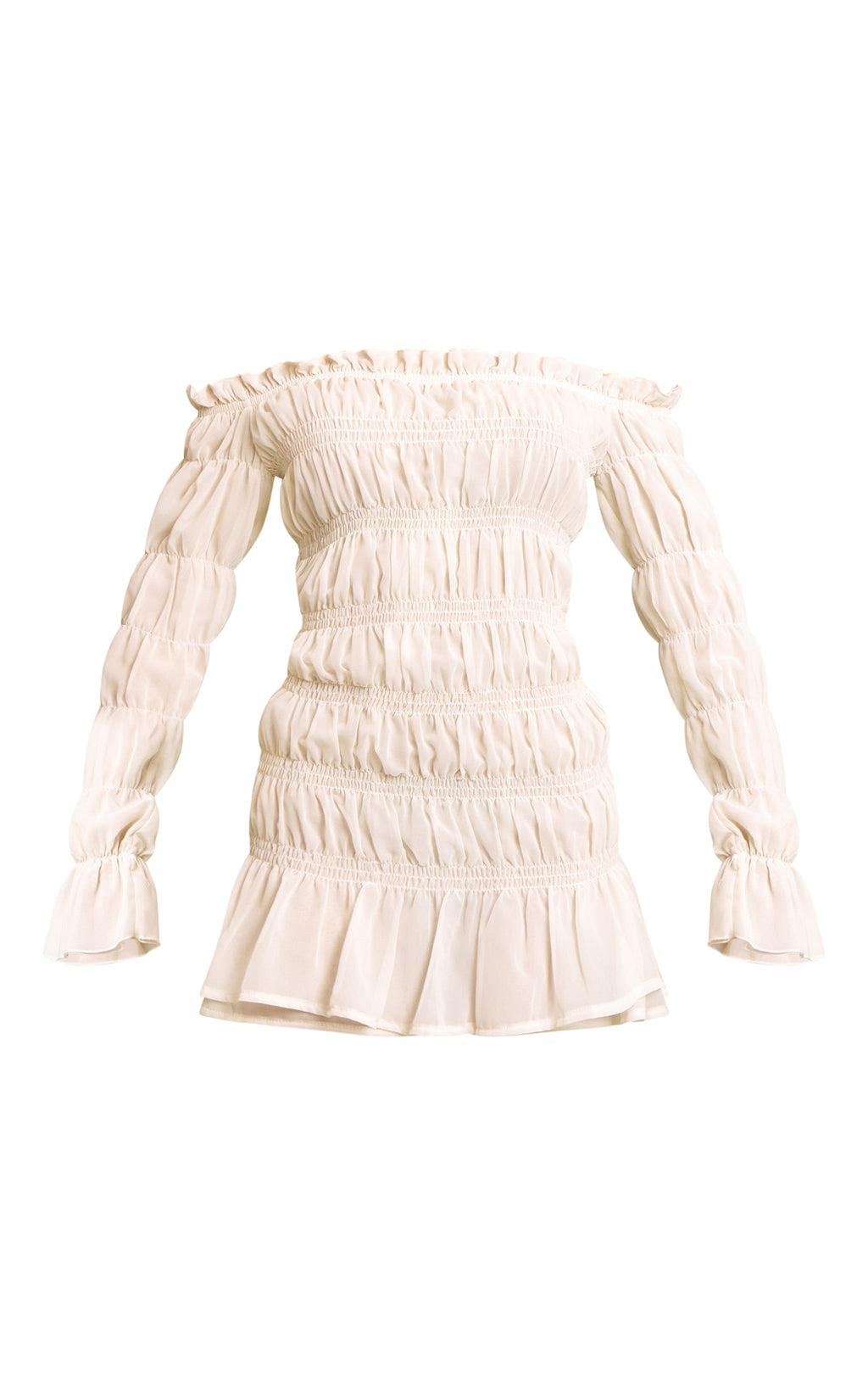 Vestido Beige Mini Manga