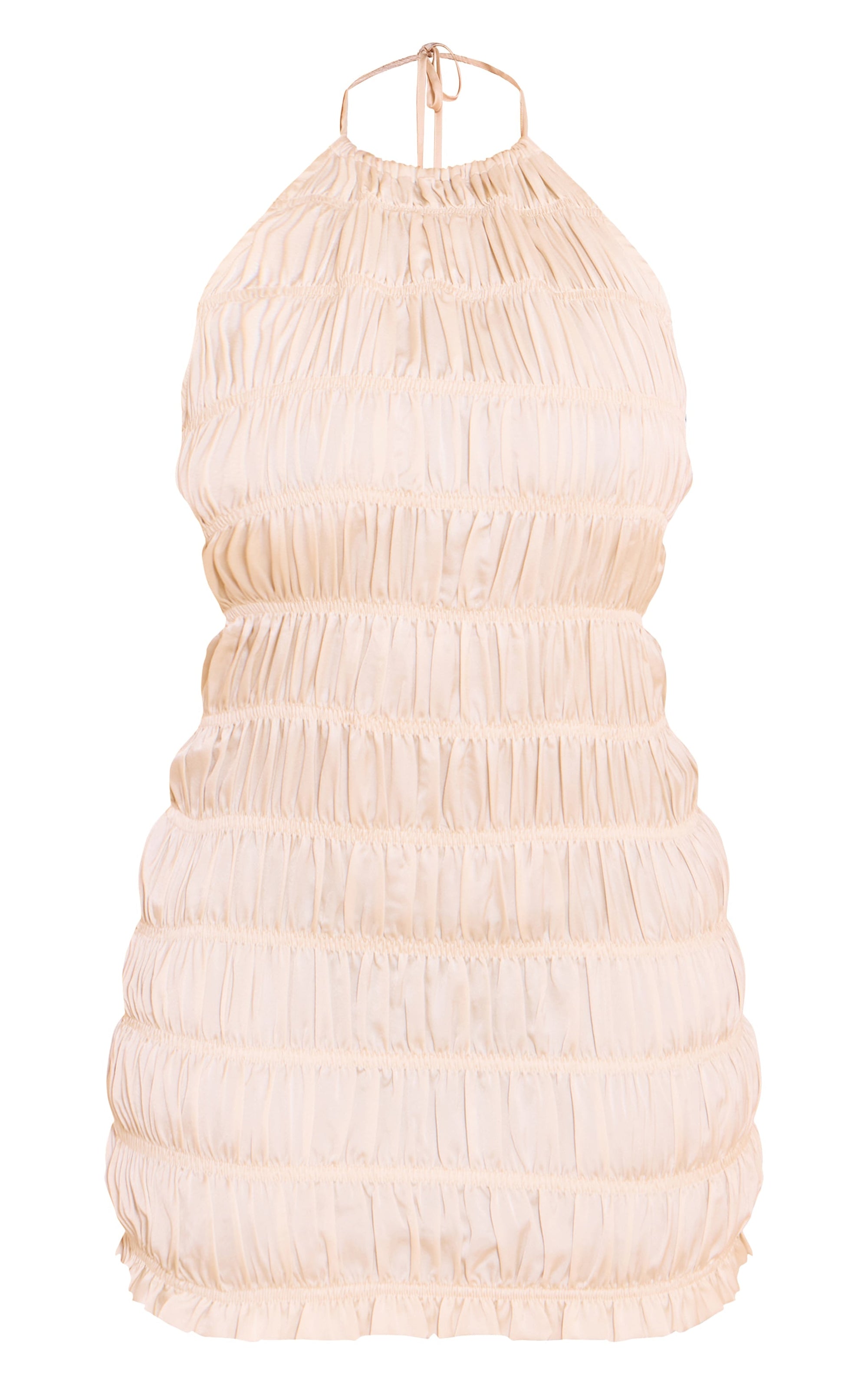 Vestido Mini Fruncido Texturizado Ivory Mi tienda