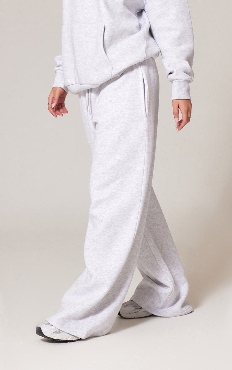 Pantalón Buzo Recto Gris Claro Mujer