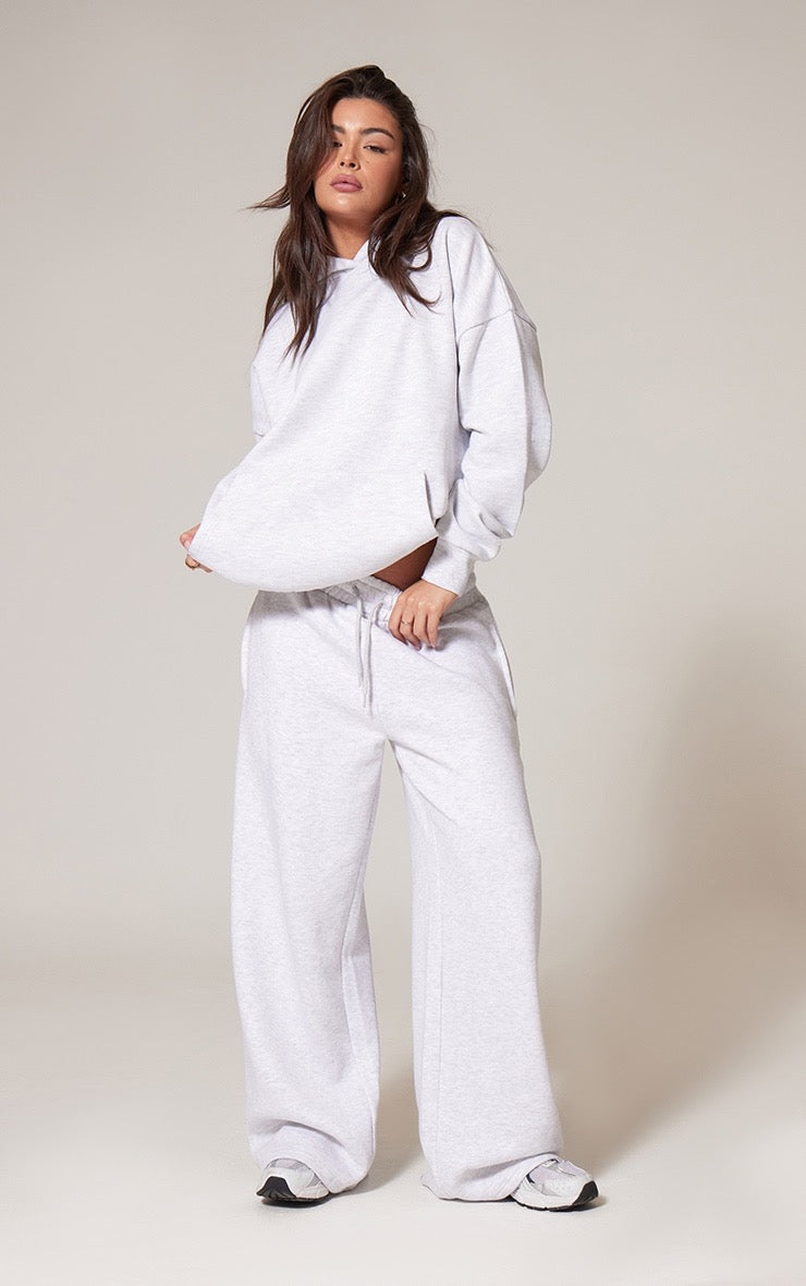 Pantalón Buzo Recto Gris Claro Mujer